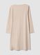 Beige organic cotton-blend jersey nightdress with crew neck_6