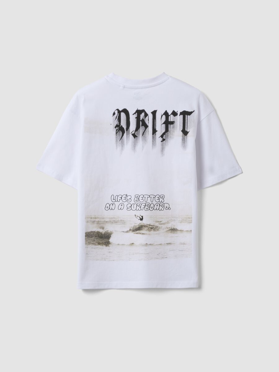 White short-sleeve pure cotton oversized-fit boys&rsquo; T-shirt_1