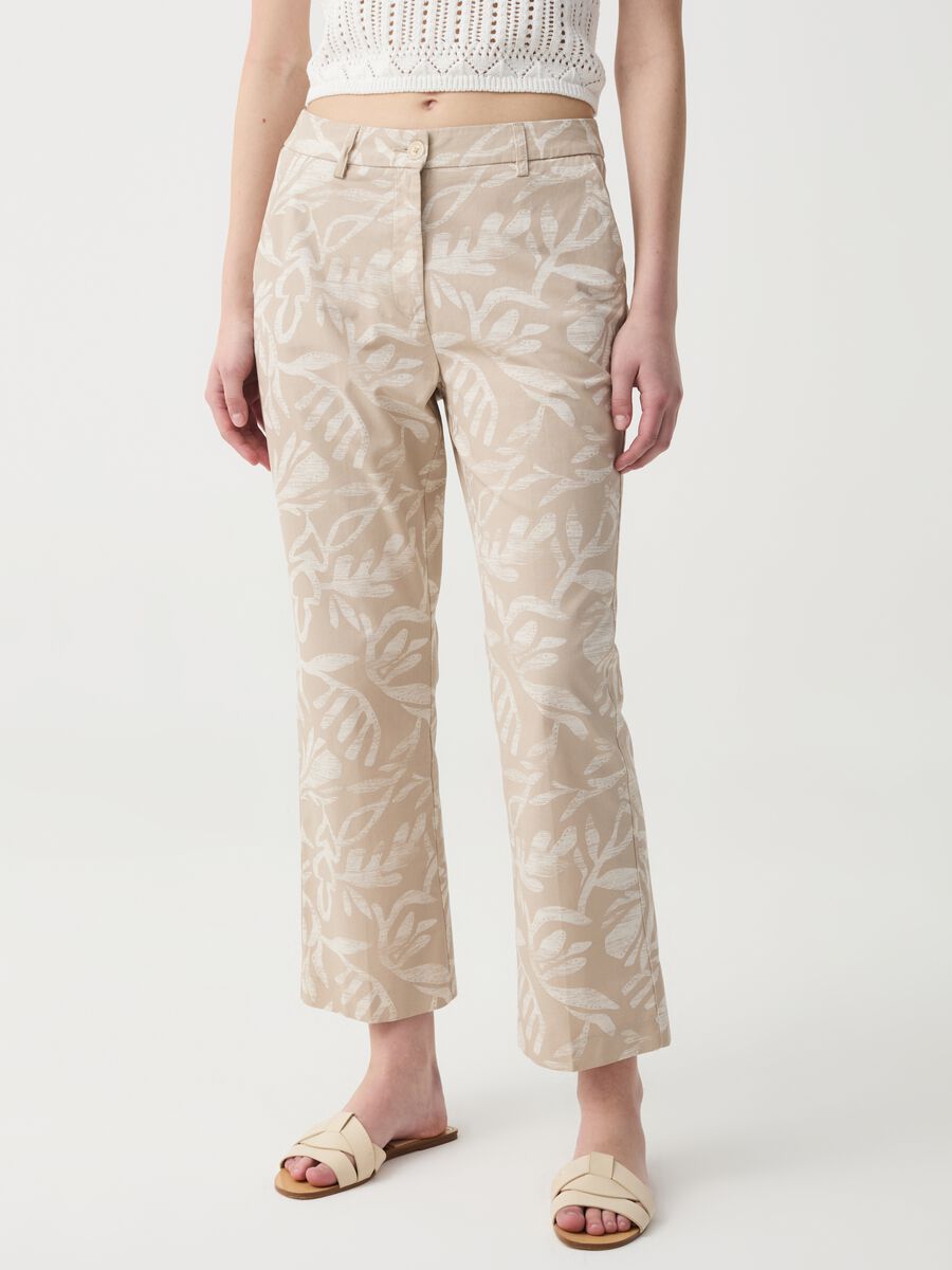 Cropped cigarette trousers in cotton_2