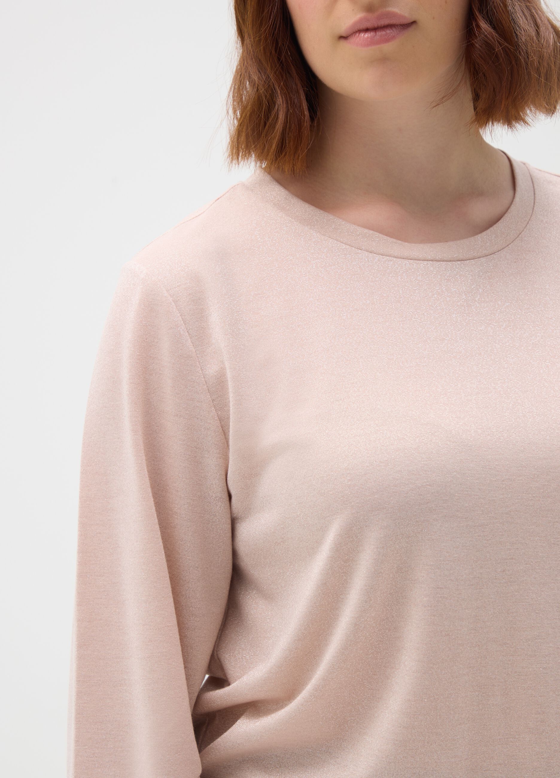 Pink regular fit stretch blend T-shirt