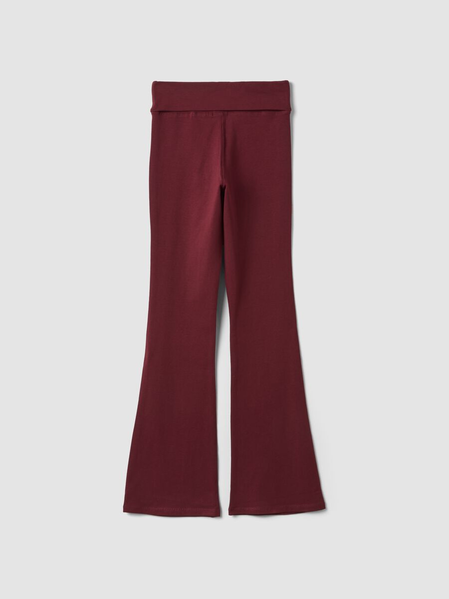 Girls&rsquo; red flared leggings in stretchy organic cotton_2
