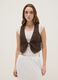 Brown string-closure vest without buttons, regular fit_2
