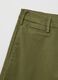 Green stretch cotton carrot fit trousers_5