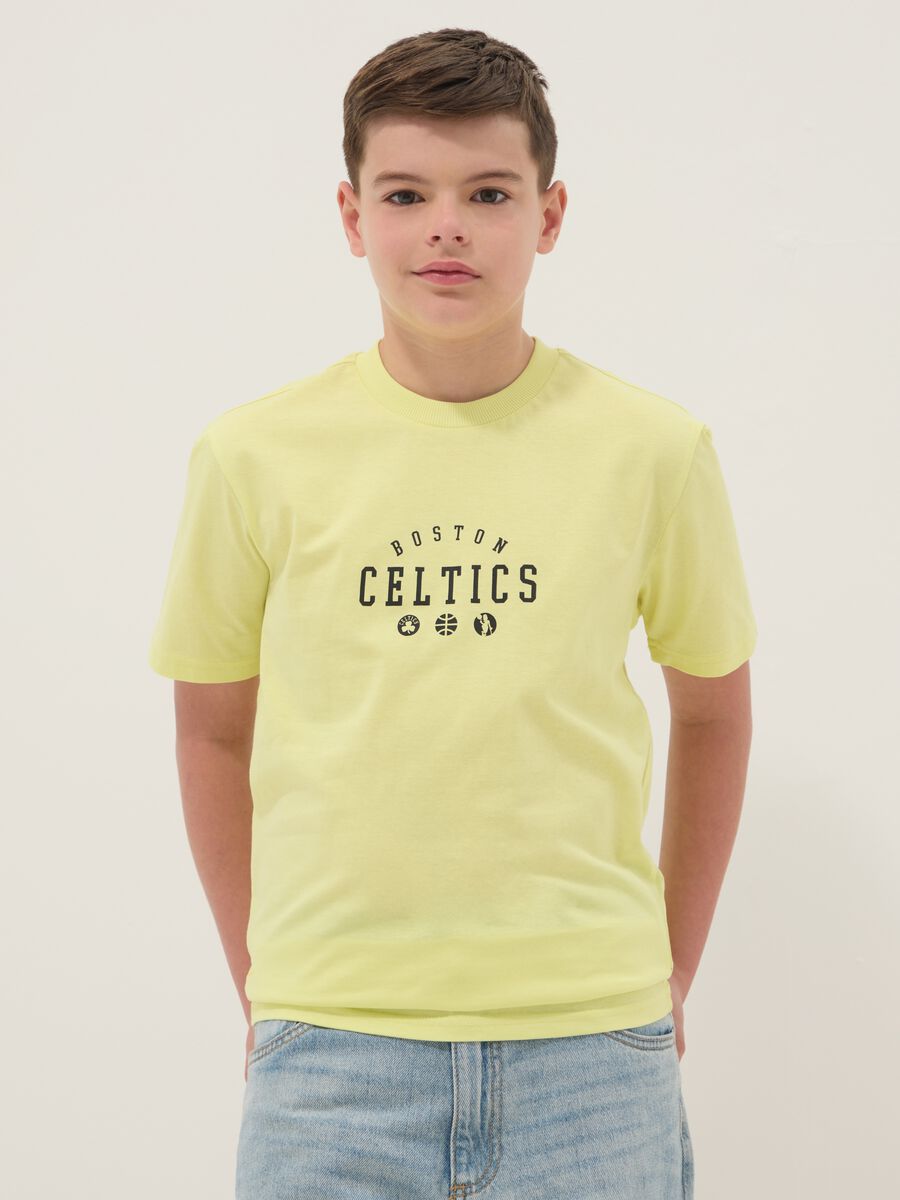 Boys' yellow pure cotton T-shirt relaxed fit Celtics_0