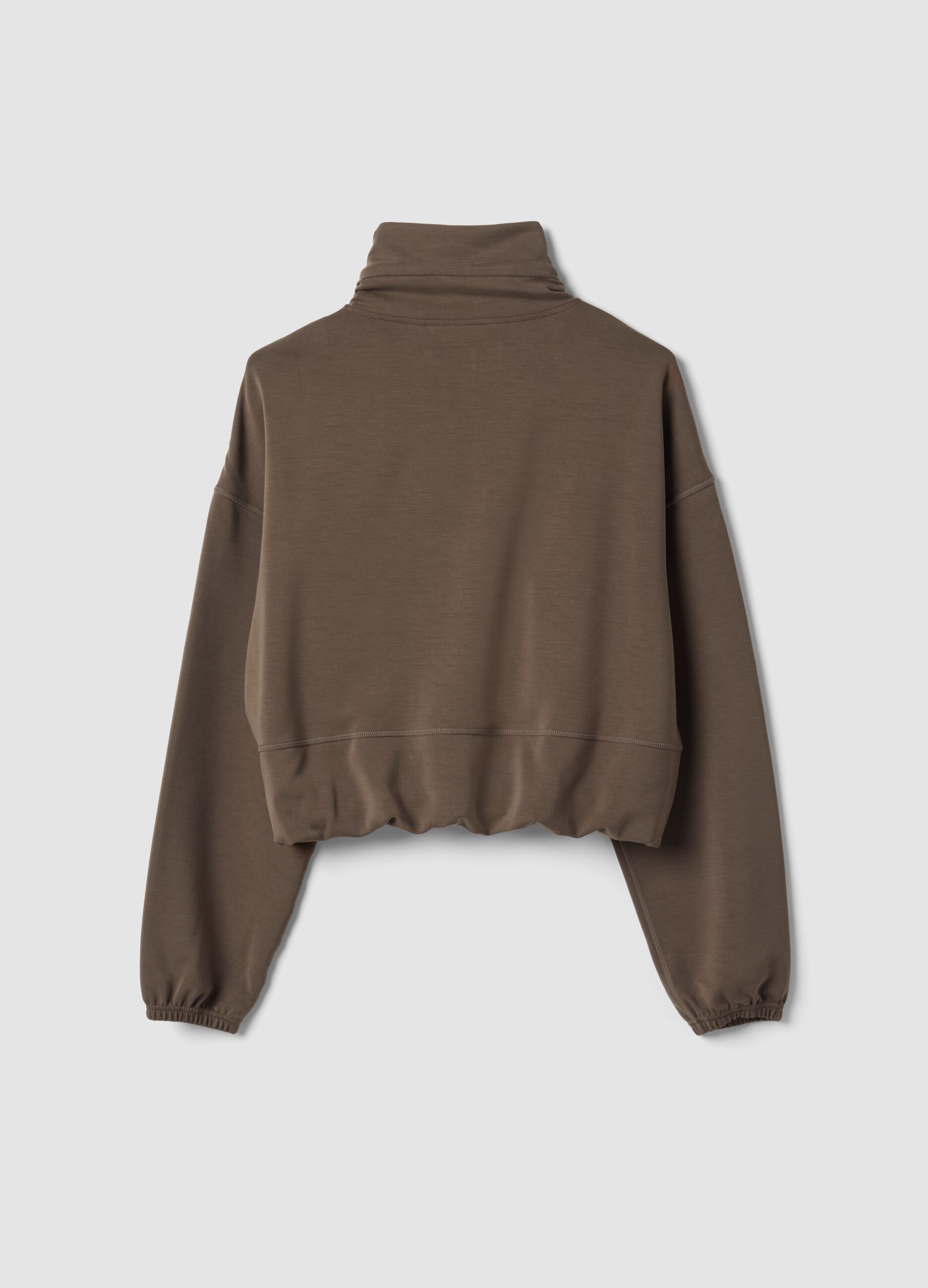 Full-zip verde corta in tessuto soft-touch con collo rialzato ALTAVIA STUDIO
