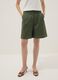 Green stretch cotton shorts_1