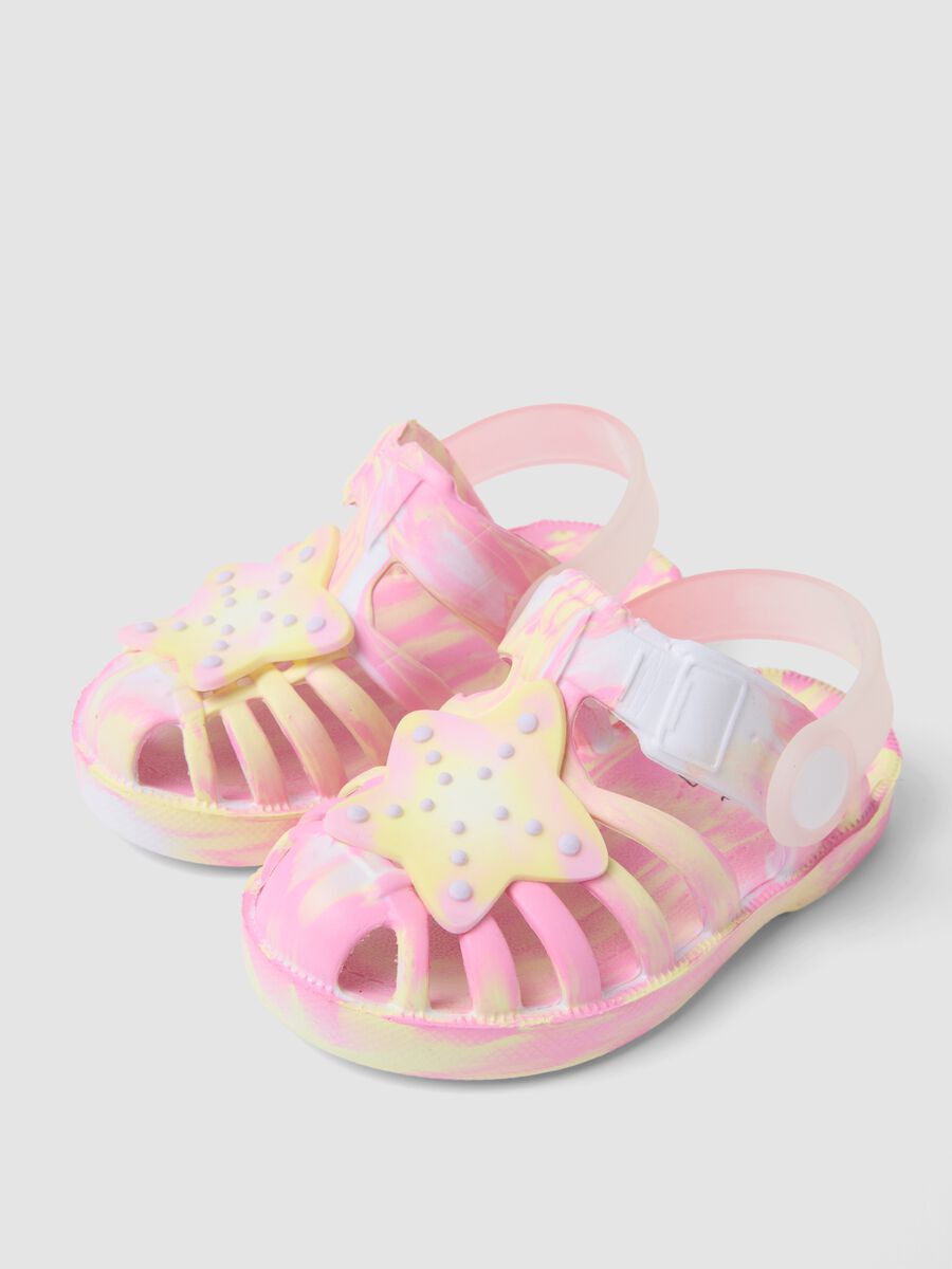 Yellow and pink baby girls&rsquo; sandals with decorative star_2
