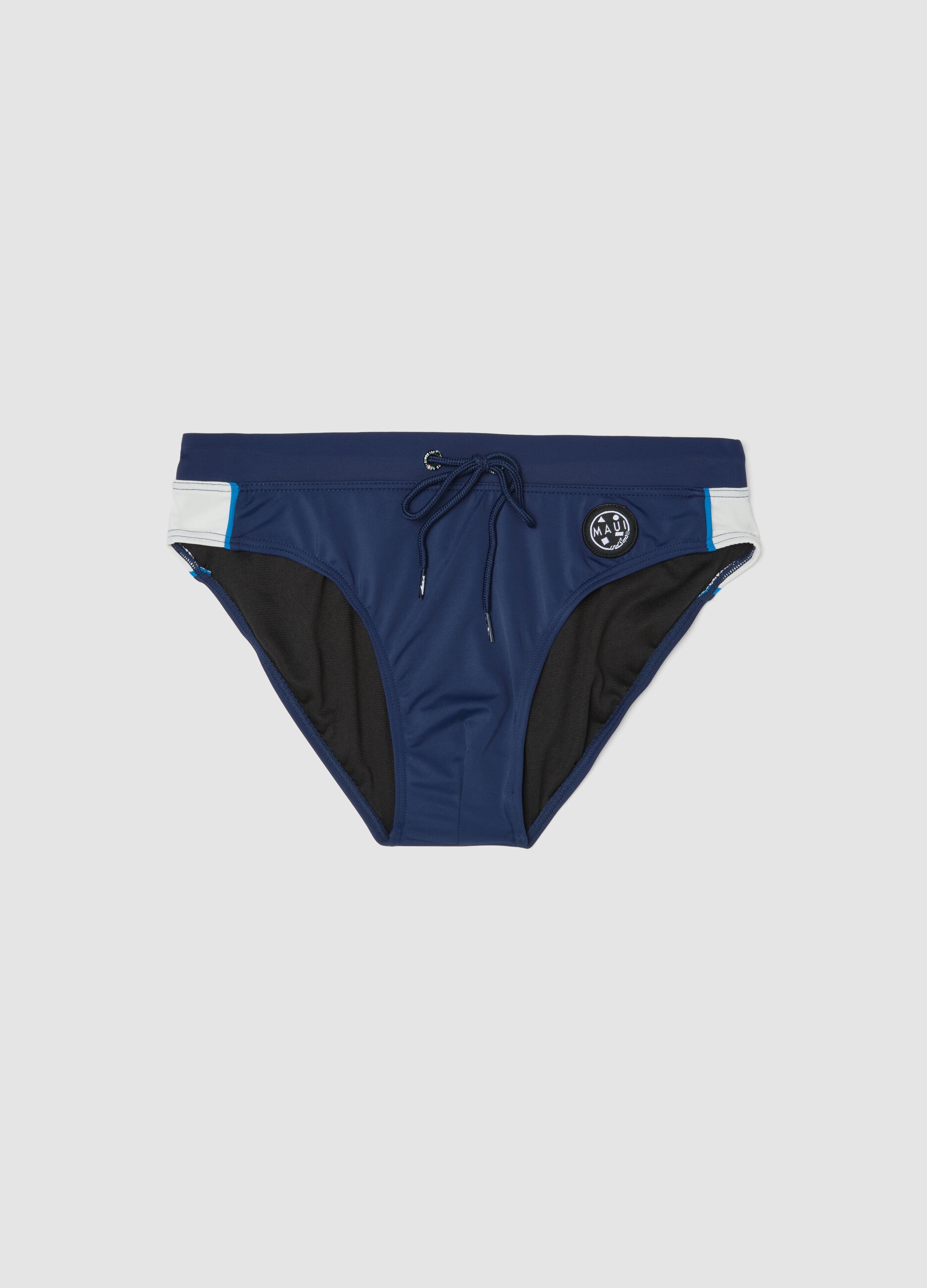 Blue stretch swim briefs