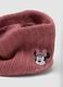 Pink knitted neck warmer with Minnie embroidery_2