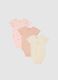 Multicolour short sleeve baby bodysuit tripack in pure cotton_0