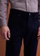 Pantaloni blu notte in cotone elasticizzato a coste regular fit_3