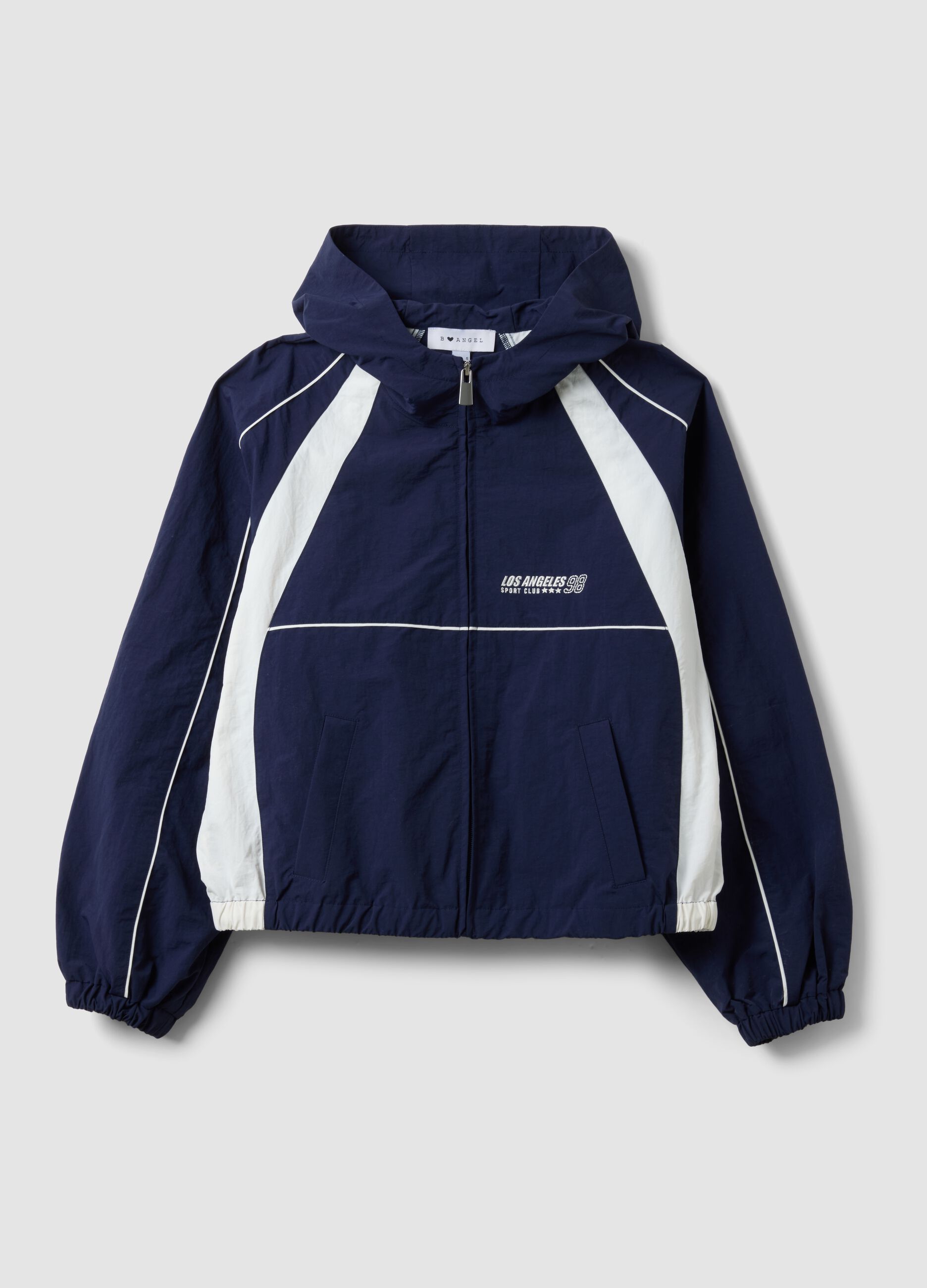 Lightweight multicolor jacket regular fit with zip and hood