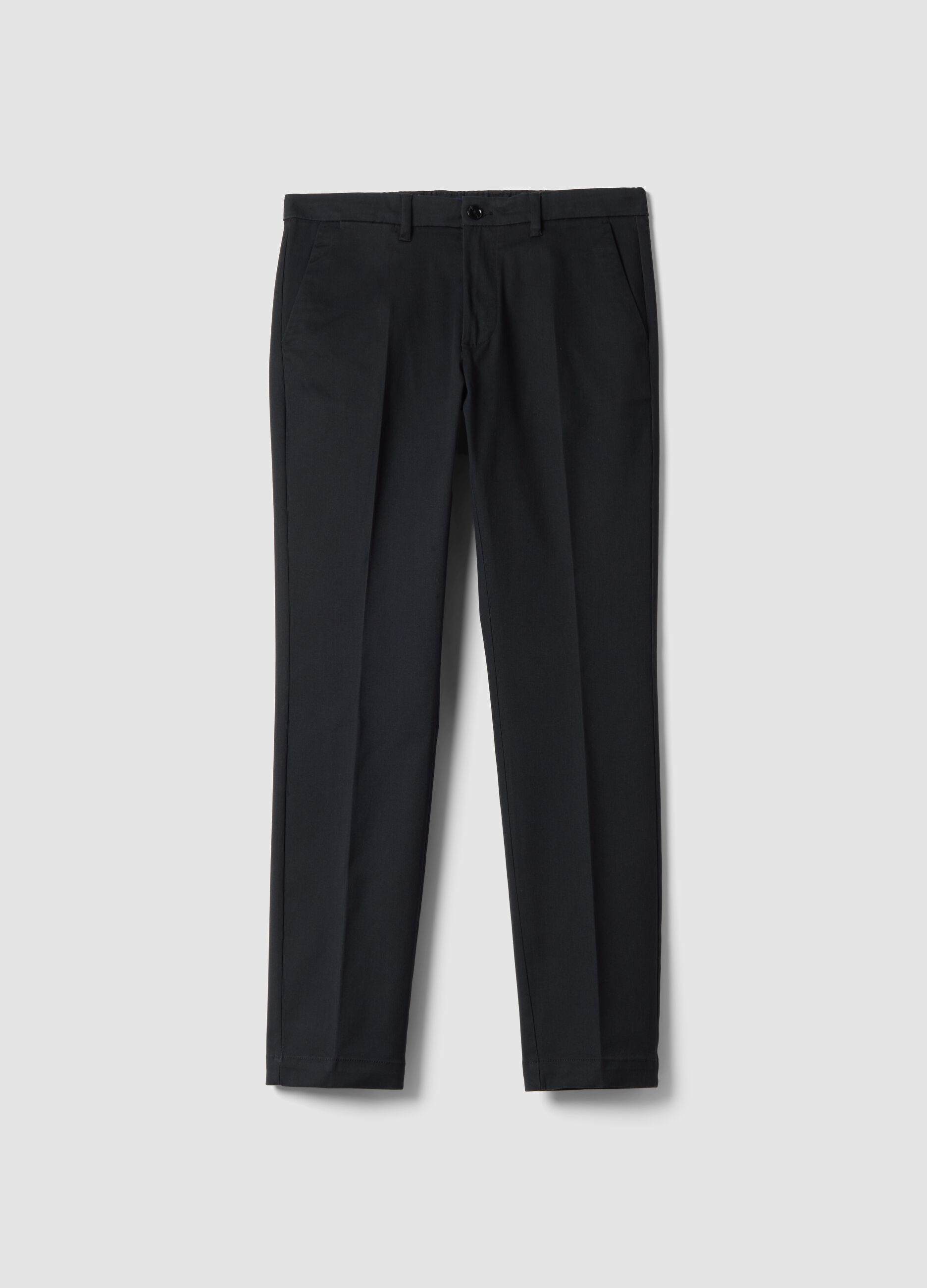 Sive slim-fit chino hlače od elastičnog twilla