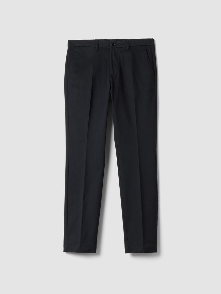 Grey slim-fit stretch twill chino trousers_4