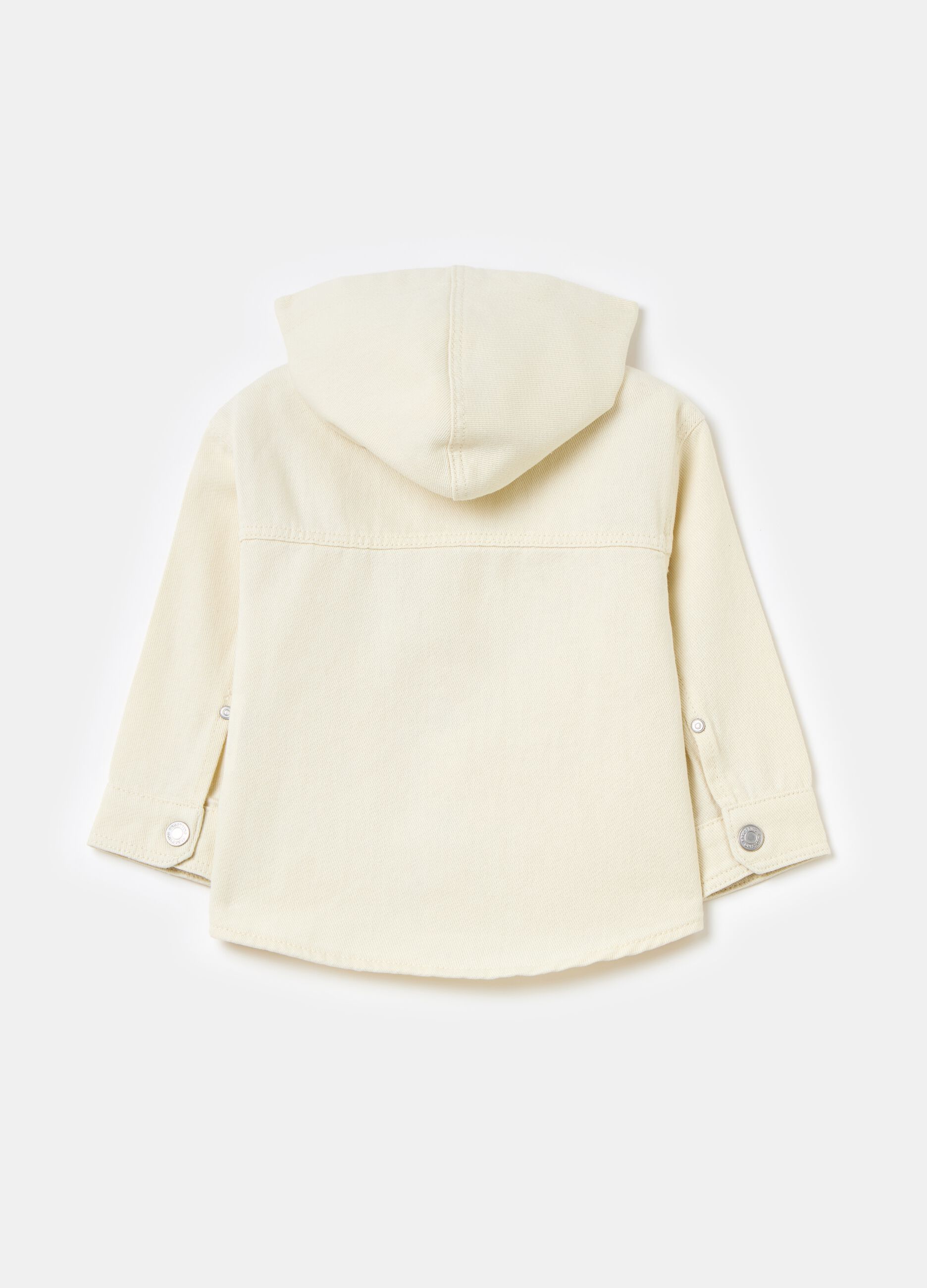 Camisa de lino y algodón con capucha