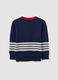 Kid's Regular Fit Multicolour Striped Christmas Sweater_1