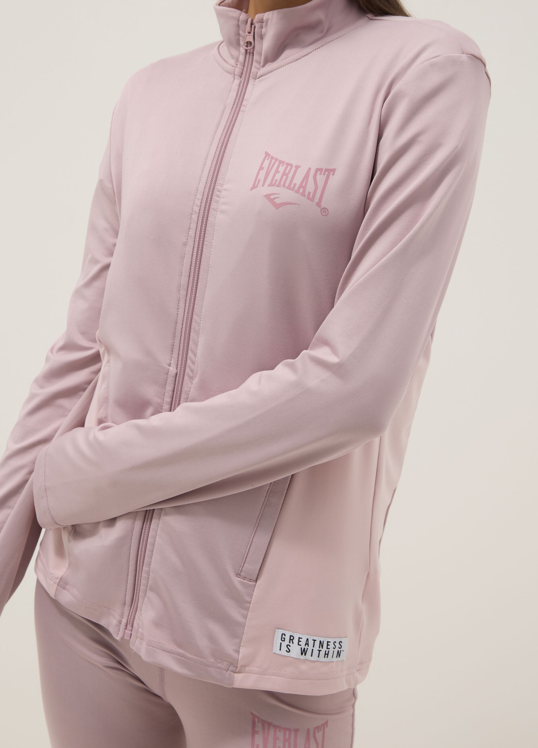 Light pink regular fit jacket with full zip