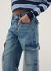 Blue denim jeans in pure cotton regular fit for girls_2