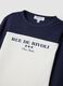 White and blue stretch-cotton T-shirt with front print_1