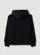 Black pure cotton cropped hoodie with oversized fit_6