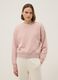 Pink cotton-blend sweatshirt in regular fit with round neck_0