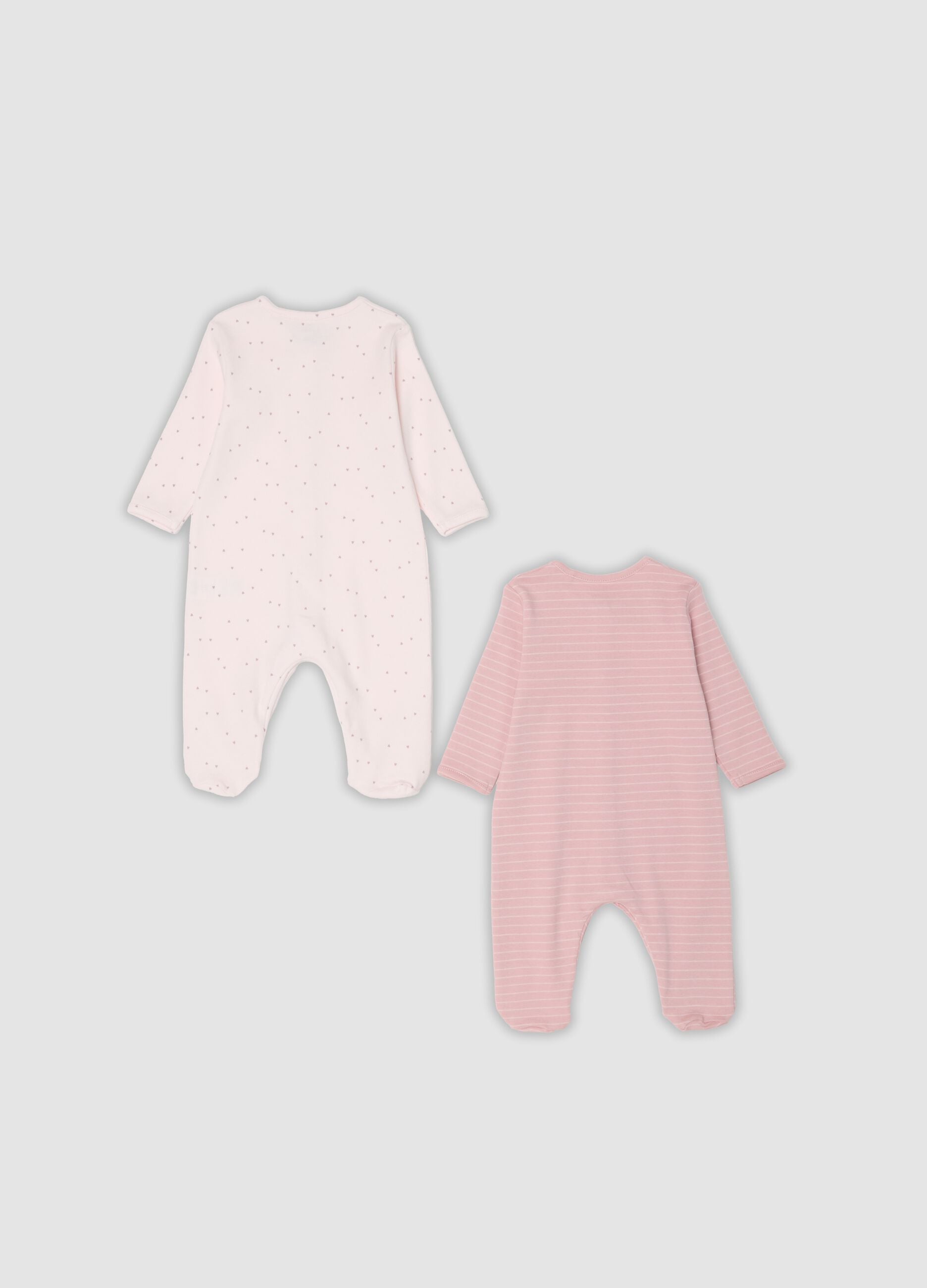 2er-Pack rosa Strampler mit F&uuml;&szlig;chen aus Bio-Baumwolle f&uuml;r Babys und M&auml;dchen