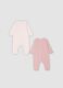 2er-Pack rosa Strampler mit F&uuml;&szlig;chen aus Bio-Baumwolle f&uuml;r Babys und M&auml;dchen_1