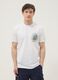 Weisses T-Shirt aus reiner Baumwolle mit Print, Regular Fit_0