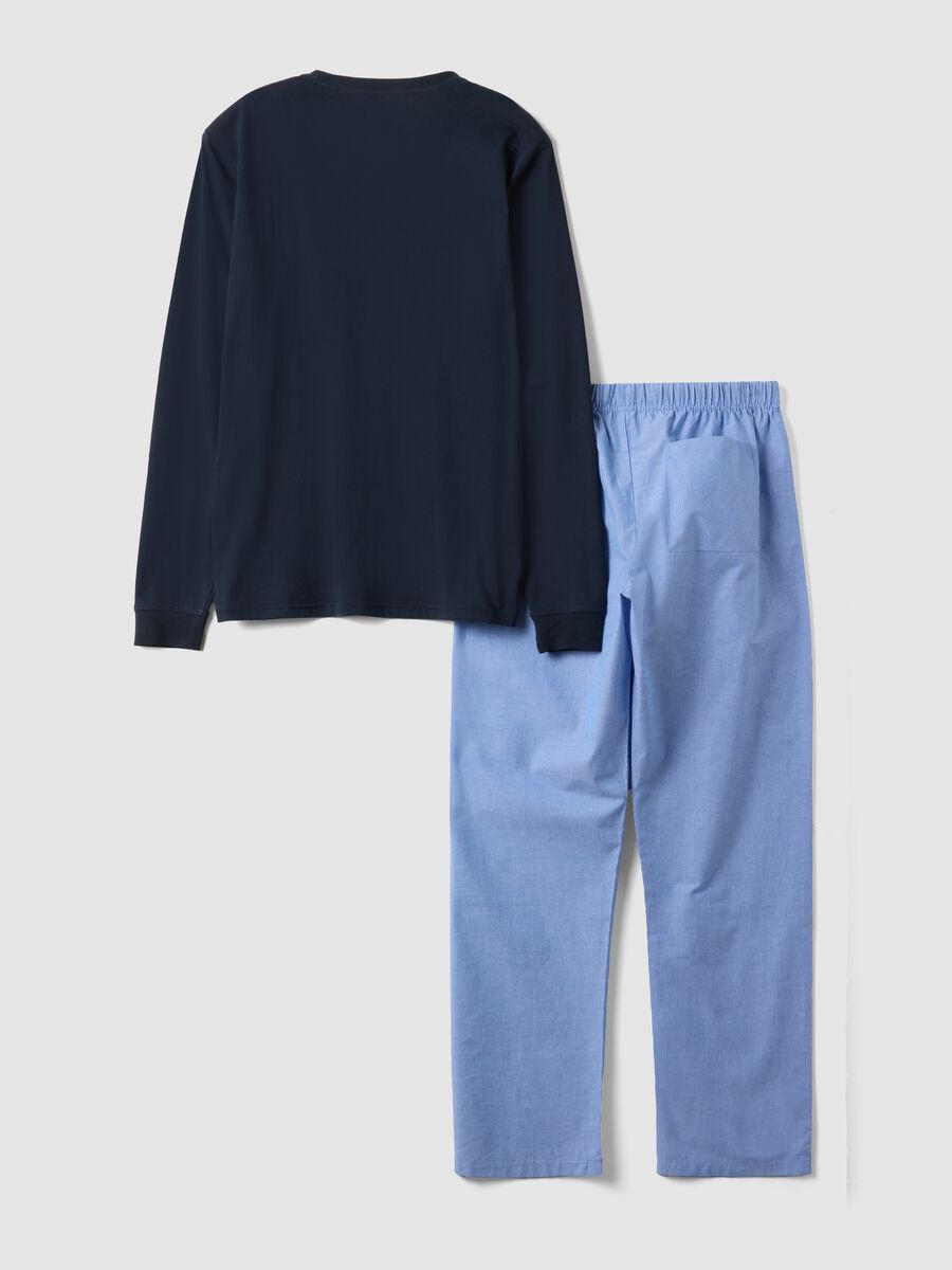 Brauner gestreifter Pyjama aus reiner Bio-Baumwolle, Regular Fit_6