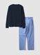 Brauner gestreifter Pyjama aus reiner Bio-Baumwolle, Regular Fit_6