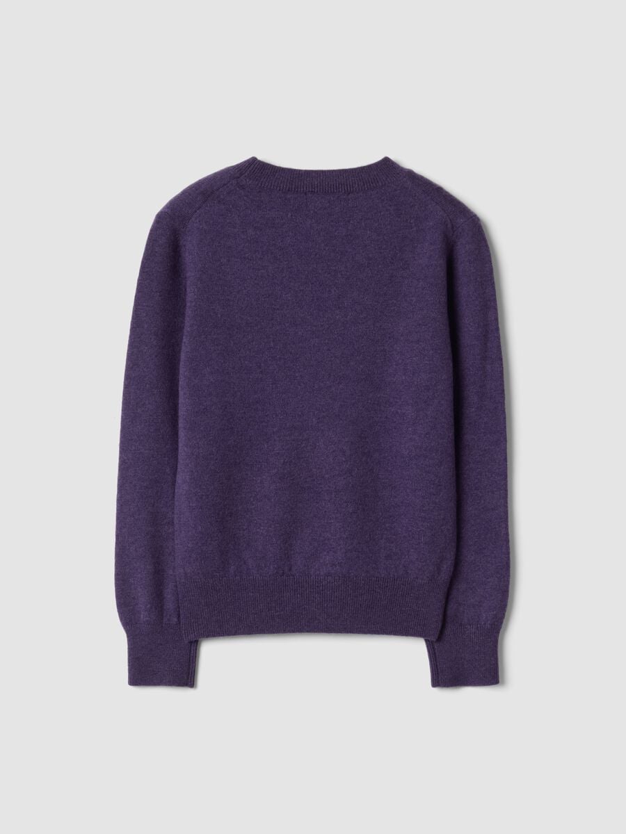 Violetter Pullover aus reiner Wolle mit langen &Auml;rmeln, Regular Fit_5