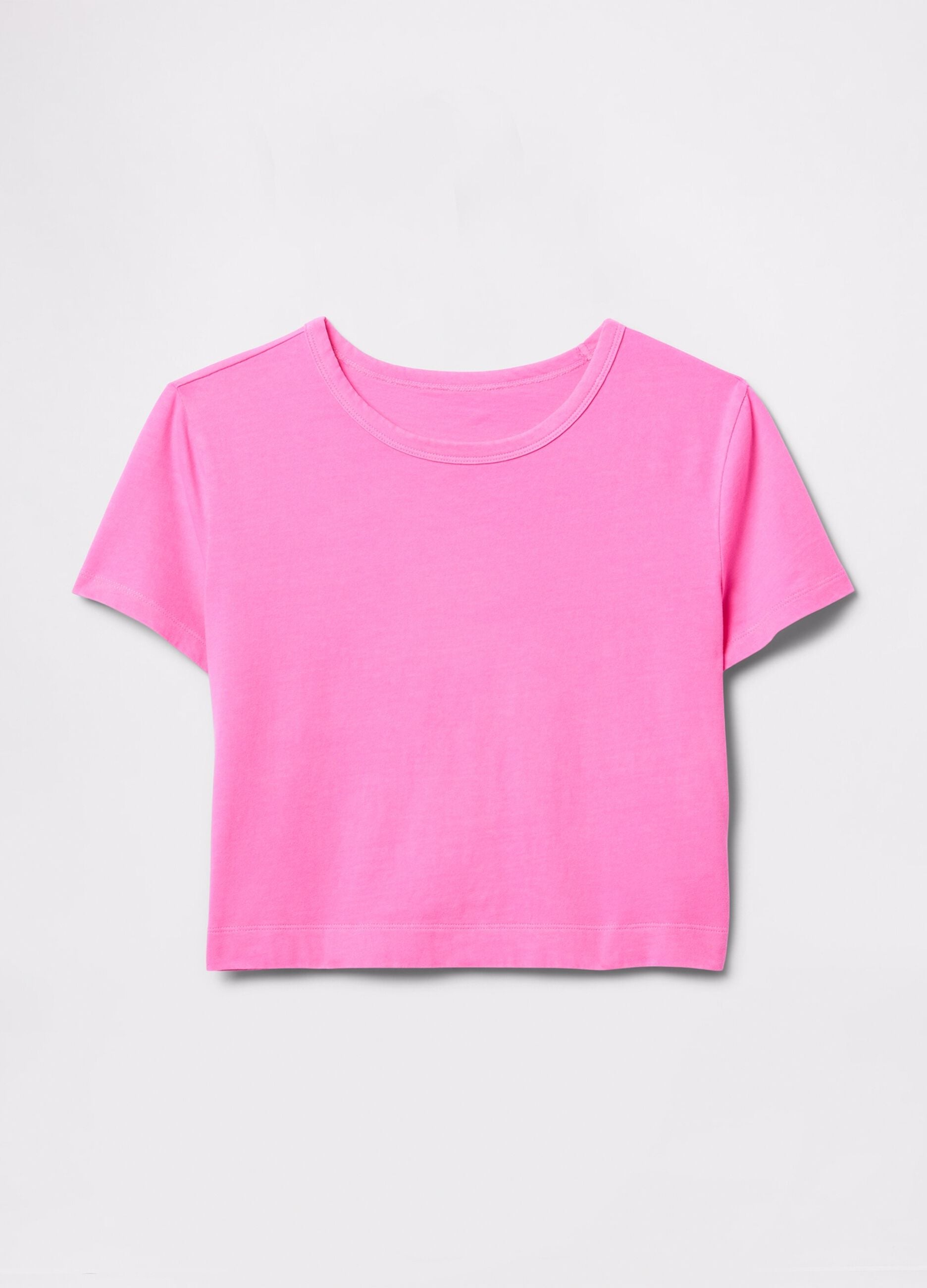 Pink cropped T-shirt in cotton