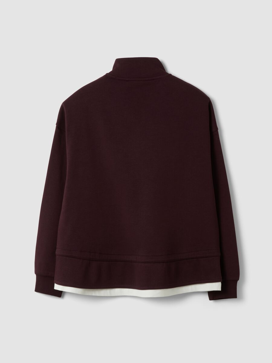 Lila Half-Zip aus Baumwollmix im Layering-Look, Regular Fit_2