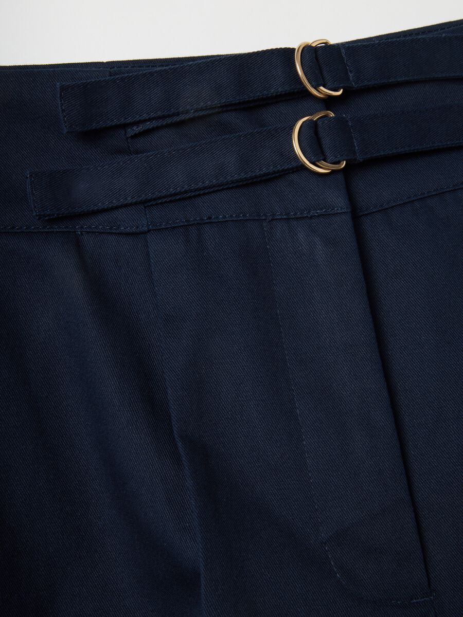 Wide leg blue cotton chinos_5