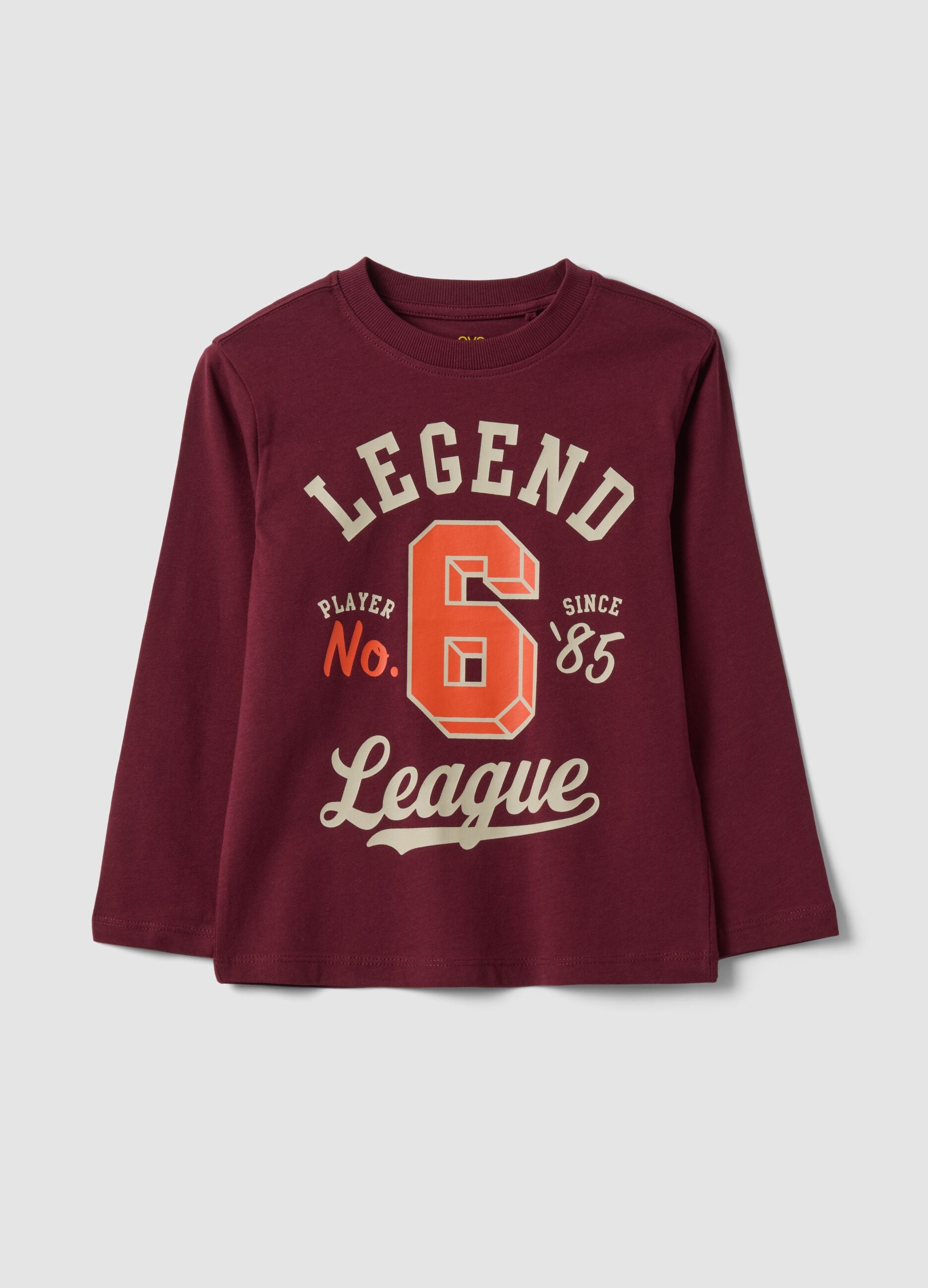 Purple organic cotton crew-neck T-shirt