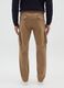 Brown stretch cotton slim fit cargo trousers_2