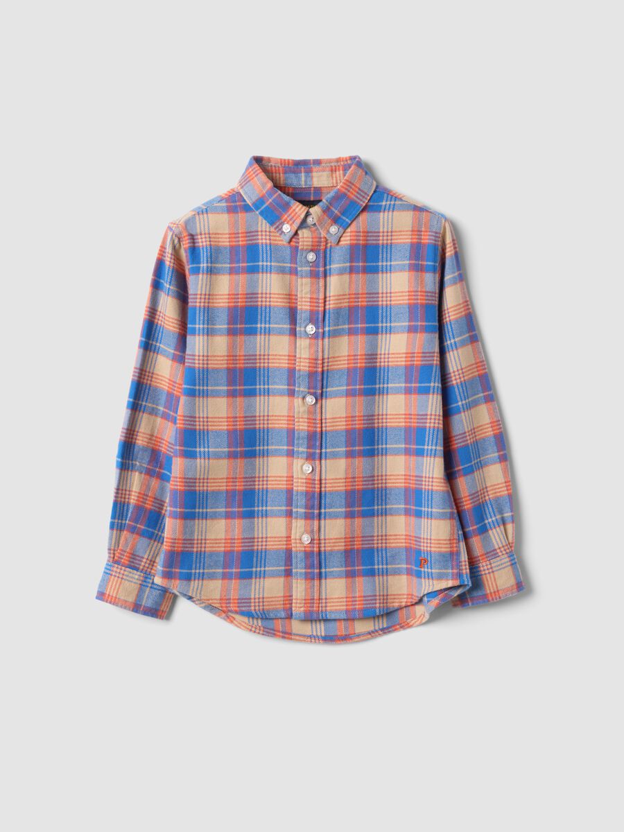 Multicolour pure cotton checked Oxford shirt, regular fit_3