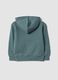 Green organic cotton hooded sweatshirt, oversized fit, for boys_1