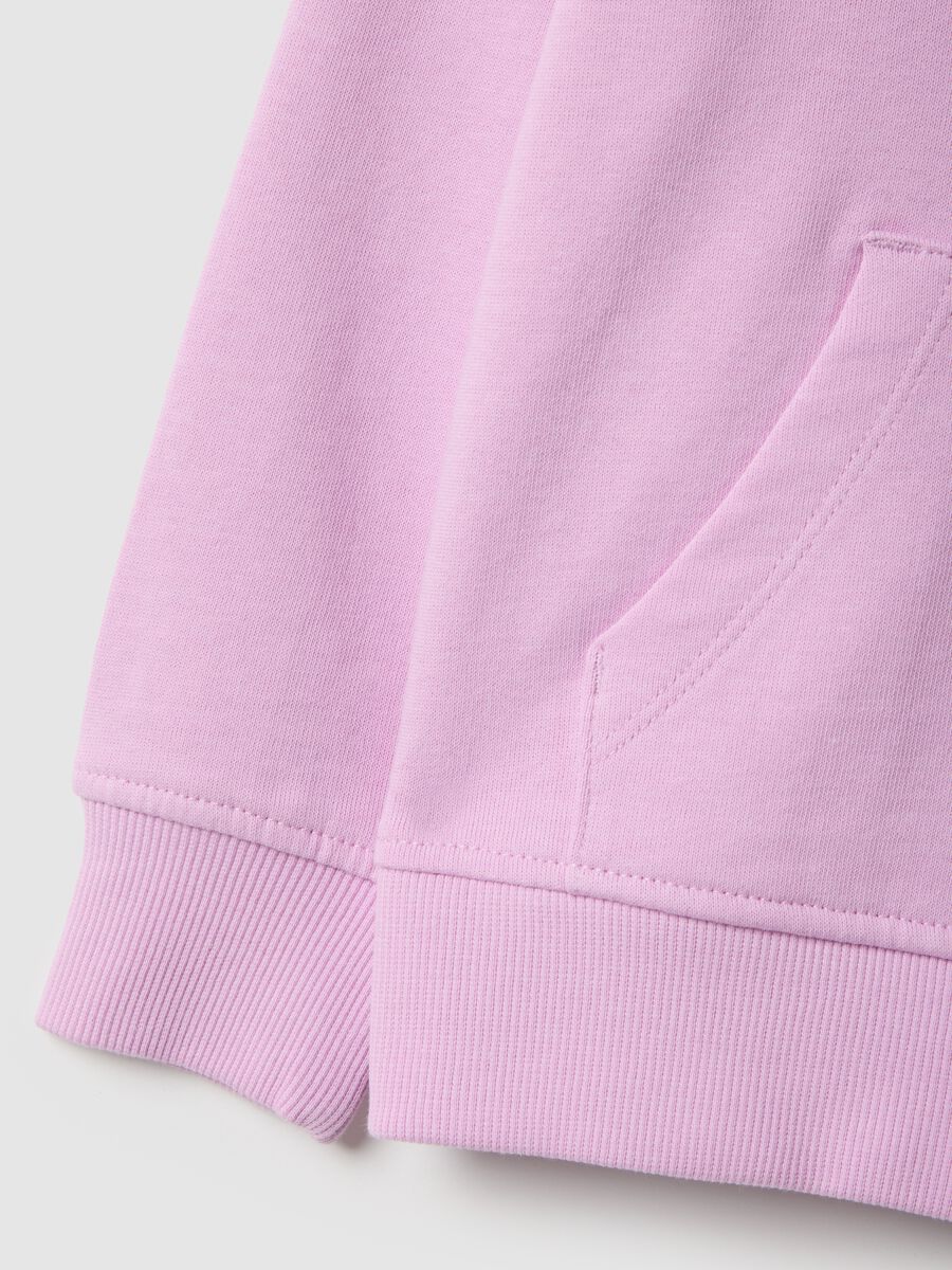 Girls' purple hoodie in pure cotton with regular fit_3