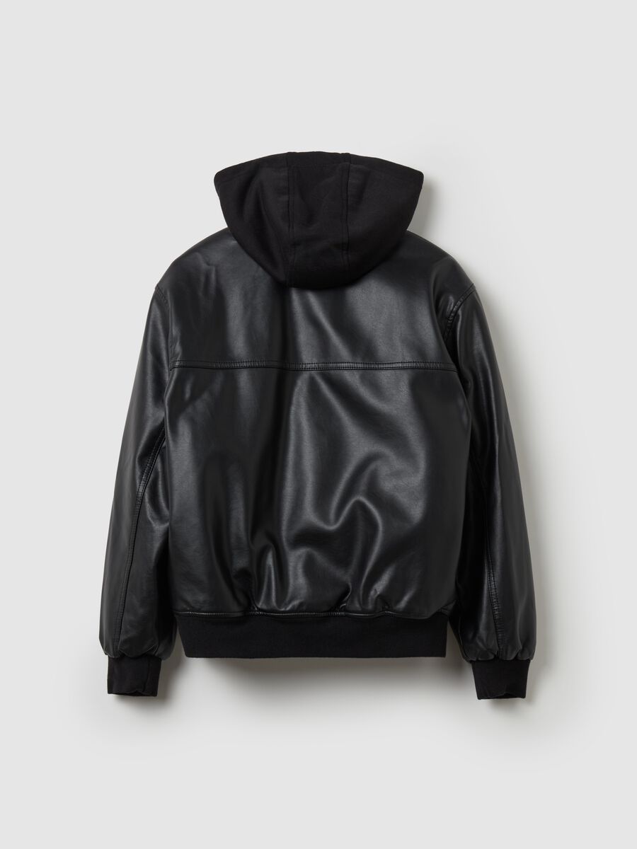 Shiny bomber jacket with hood_4