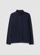 Felpa blu con colletto e zip regular fit in pile_0