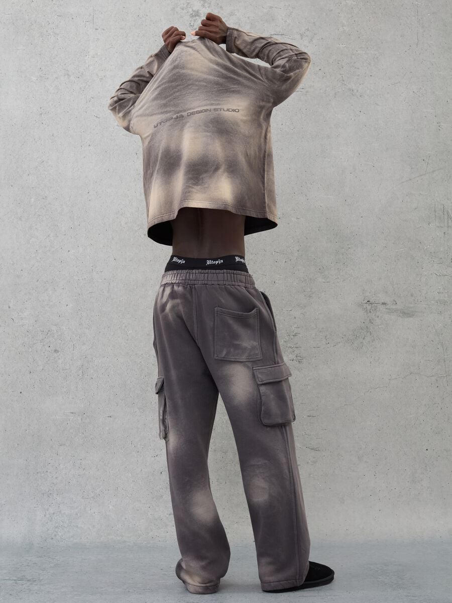 Cargo Sweatpants Vintage Grey & Sand dye_4