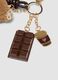 Brown keyring with teddy bear and charms_1