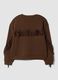 Braunes Sweatshirt aus Baumwollmix mit Rundhalsausschnitt und Fransen, Regular Fit_2