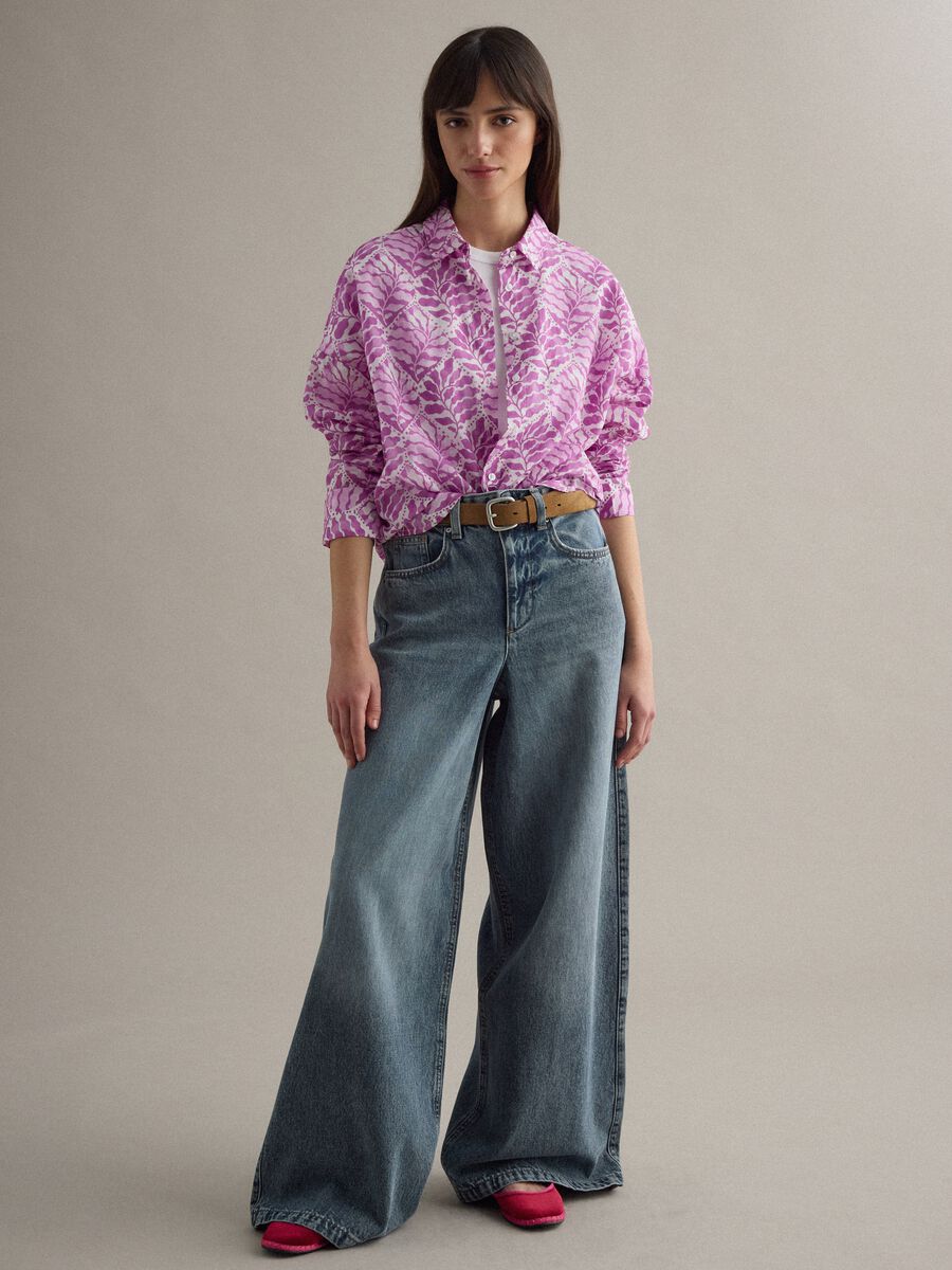 Regular fit multicolour pure cotton shirt with floral pattern_2