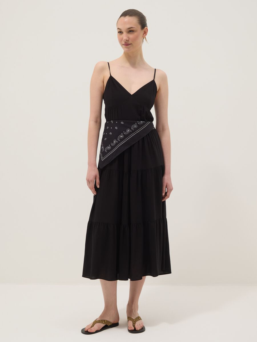 Long black dress in pure viscose_2