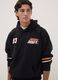 Black cotton-blend hoodie with Anaheim Ducks print_2
