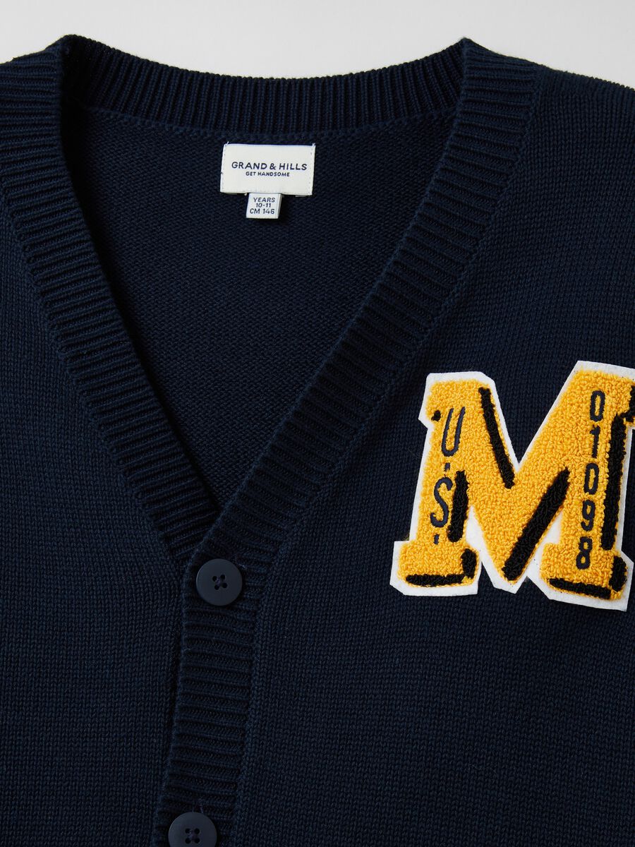 Varsity cardigan with bouclé-effect embroidery_2