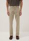 Slim fit beige stretch cotton trousers_1