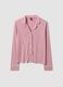 Pijama rosa em viscose pura com decote em V e debruns em contraste_4